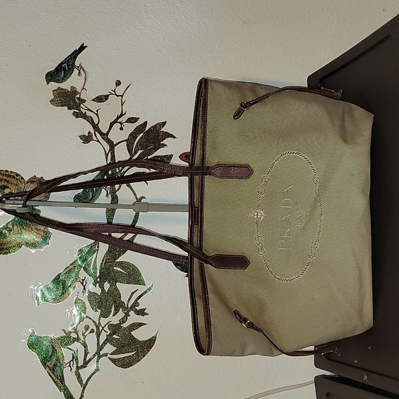 Prada canapa canvas tote bag - Picture 1 of 13